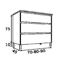 Mueble Toronto Congo 80 3 Cajones