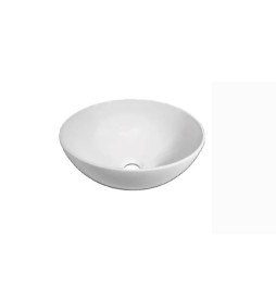 Lavabo Cerámica Diseño Salvia  Diametro 40 Blanco Brillo