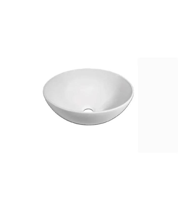 Lavabo Cerámica Diseño Salvia  Diametro 40 Blanco Brillo