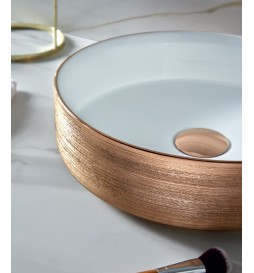 Lavabo Circle Oro Rosado Rayado Circular Circulo