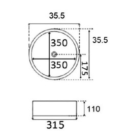 Lavabo Circle Oro Rosado Rayado Circular Circulo Dibujo Técnico