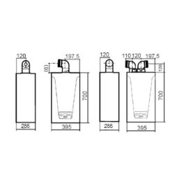 Caldera de Gas Baxi Neodens Lite 24/24 F Dibujo Tecnico