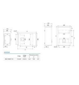 Termo ONIX CONNECT THERMOR 50 Electrico 40 Litros Eficiencia Multiposición Dibujo Tecnico