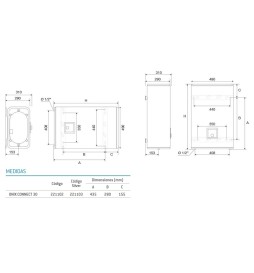 Termo ONIX CONNECT THERMOR 30 Electrico 30 Litros Eficiencia Multiposición Dibujo Tecnico