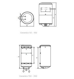 Termo Electrico Thermor Ceramics 80 100 150 200 Medidas 2