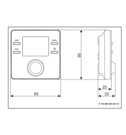 Termostato Bosch Robert Junkers CR 100 Dibujo Tecnico