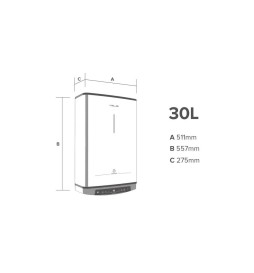 Termo Eléctrico Ariston Velis PRO WIFI 30 Medidas Dimensiones